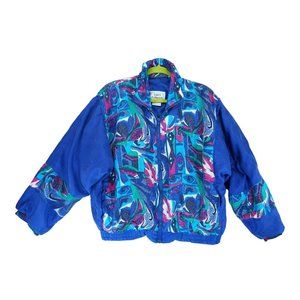 VTG 90s Laura Katherine‎ Print Windbreaker Jacket Womens Medium Multicolor